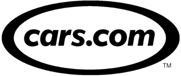 The image shows the cars.com logo with the text cars.com in bold black letters inside a black oval outline on a white background, making it perfect for those searching for vehicles to accommodate outdoor gear or a secure dog kennel for their working dog.