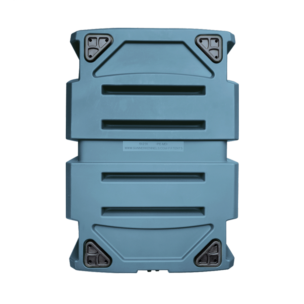 The GUNNER G1™ KENNEL - Ducks Unlimited Blue is a large, rectangular case with black reinforced corners and grooved lines—ideal for adventures or showing your Ducks Unlimited pride, photographed on a plain white background.