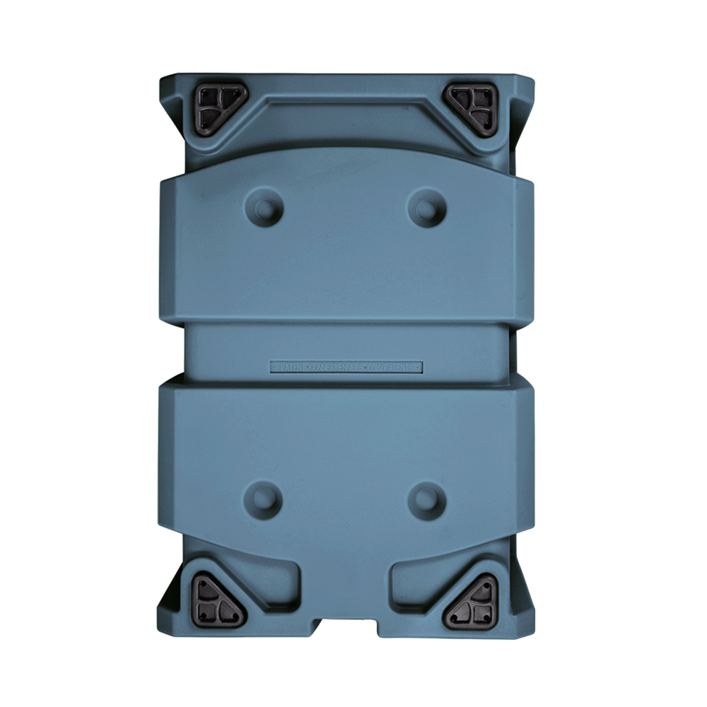 A durable, rectangular GUNNER G1™ KENNEL - Ducks Unlimited Blue with rounded edges and black corner protectors, shown from above against a plain white background.