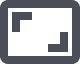 Gray icon with two diagonal corners, one in the top left and one in the bottom right, on a white rectangle with a dark gray border, representing an expand option—ideal for showcasing outdoor gear or working dog accessories.