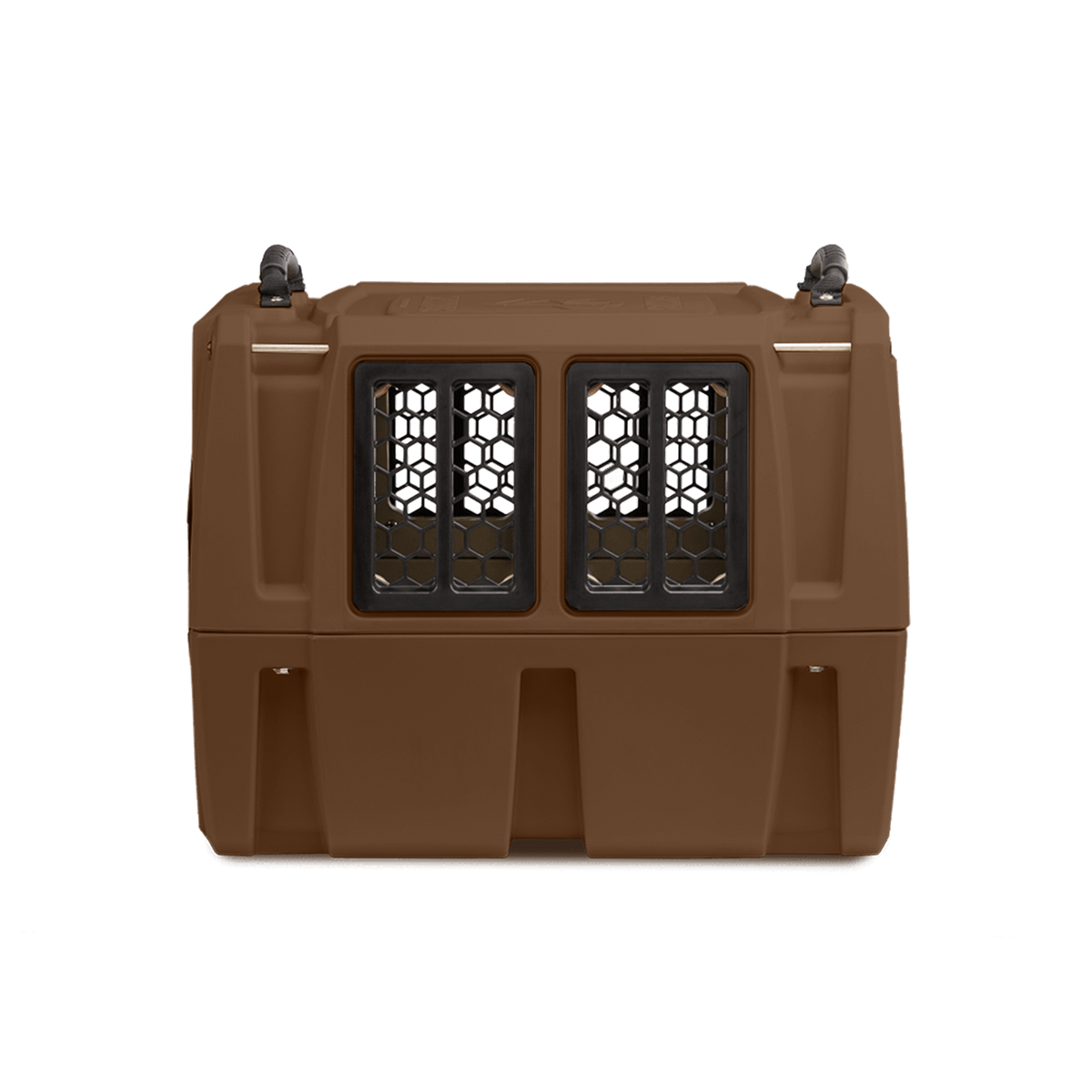 The GUNNER G1™ KENNEL - SUSQUEHANNA/MOSSY OAK SHADOW GRASS is a hard-shell pet crate for duck & goose hunters, with two mesh-covered front vents and sturdy top handles, shown against a plain white background.