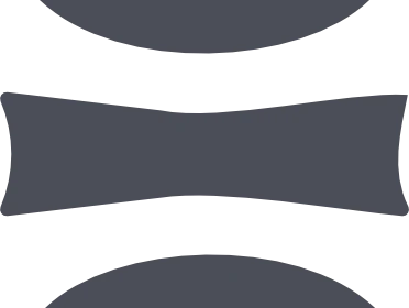 A gray, horizontally stretched hourglass shape is centered between two thick gray oval shapes, all on a light background—reminiscent of the sleek design often seen in premium outdoor gear or a well-ventilated kennel for a hunting dog.