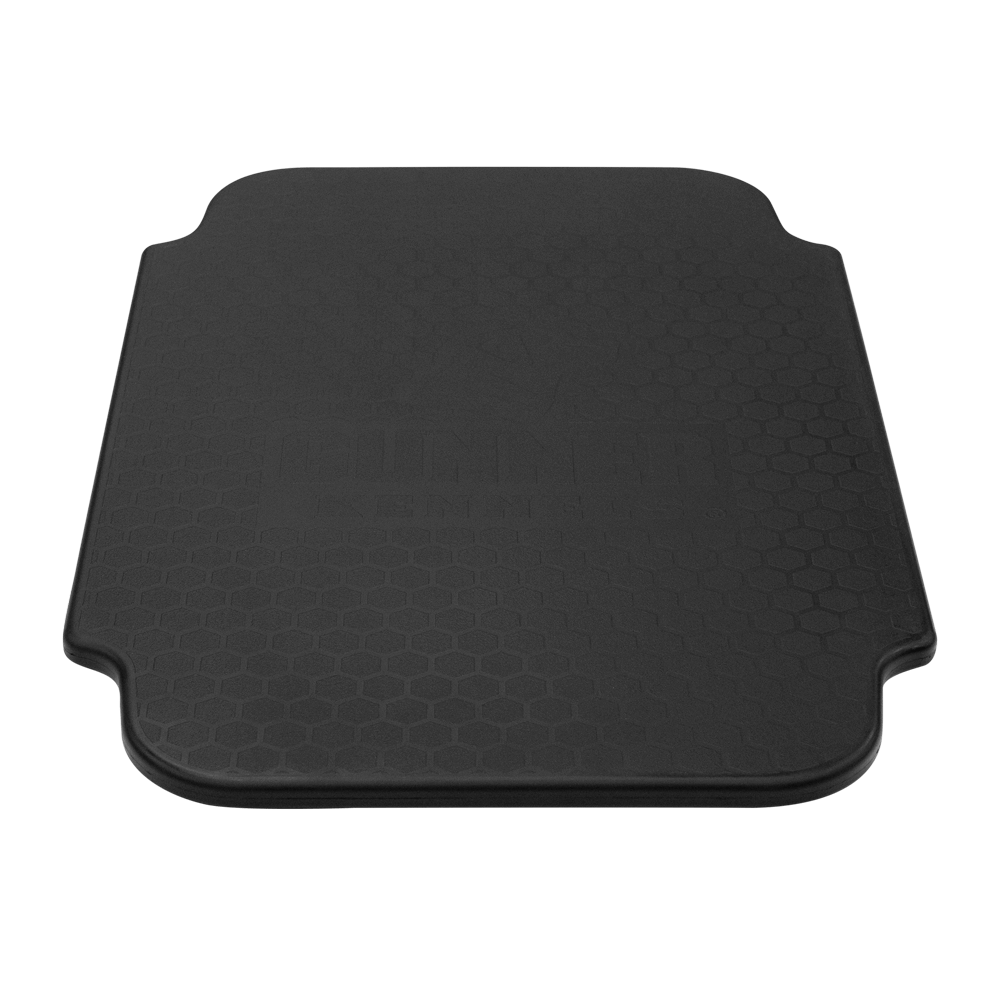 The GUNNER PERFORMANCE PAD is a black, rectangular mat with textured surface, rounded corners, and indented sides—designed as a tough crate insert for sporting dogs. Shown on a plain white background.